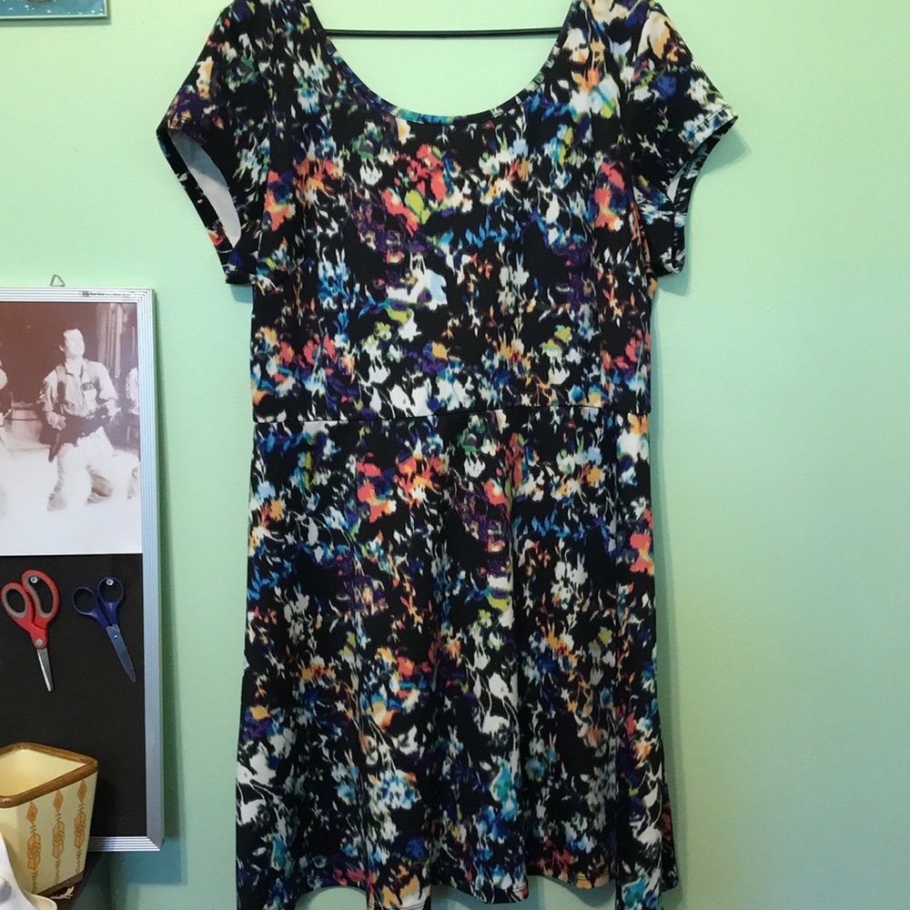 Multi Color Splatter Midi Dress